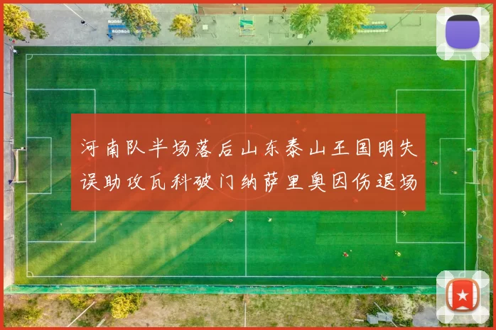 河南队半场落后山东泰山王国明失误助攻瓦科破门纳萨里奥因伤退场